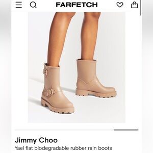 Jimmy Choo Yael flat biodegradable rubber rain boots